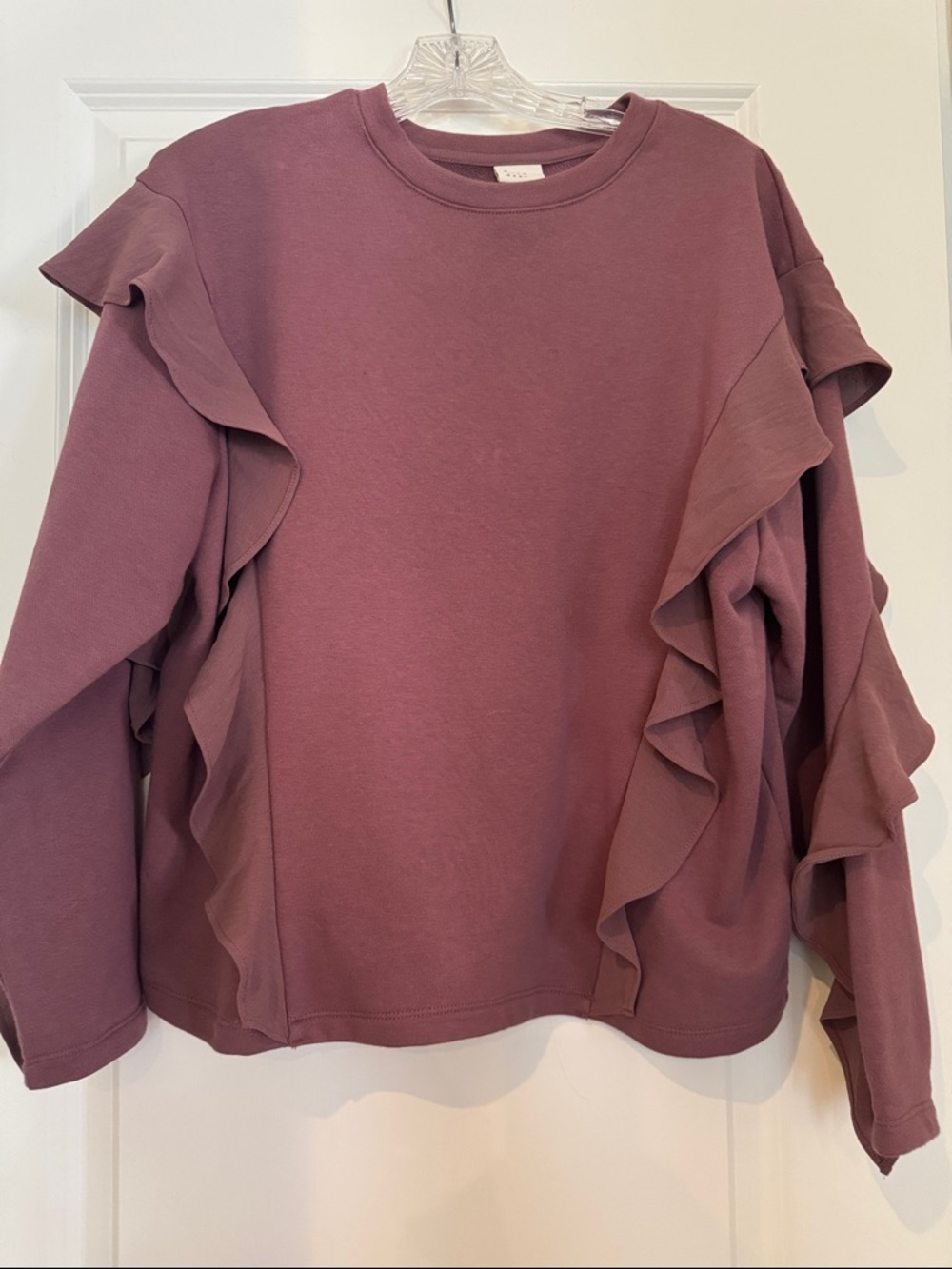 a new day Mauve Ruffle Sweatshirt